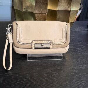 Coach Beige Wristlet Clutch- Used